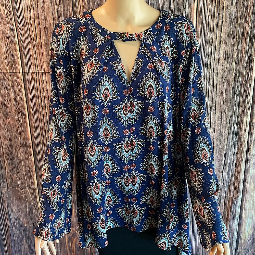 Altar’d State size small red white and blue paisley pattern boho flowy top